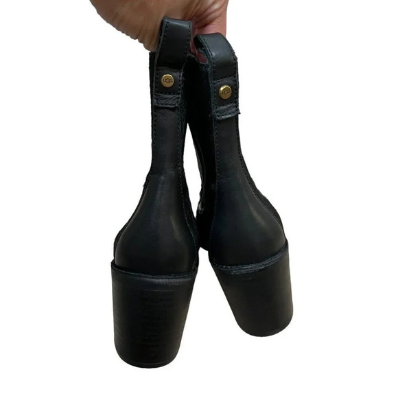 Ugg Camden Exotic Boot Womens Size 8.5 Black Cow Hair Chelsea Ankle Bootie - Picture 6 of 12